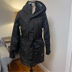 Ripzone Primaloft Size Small Women’s Unisex Black Hooded Ski Snow Jacket in EUC